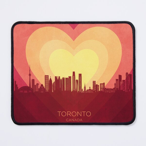 Item preview, Toronto Canada Skyline Hearts Red Yellow designed and sold by ArtPrints.