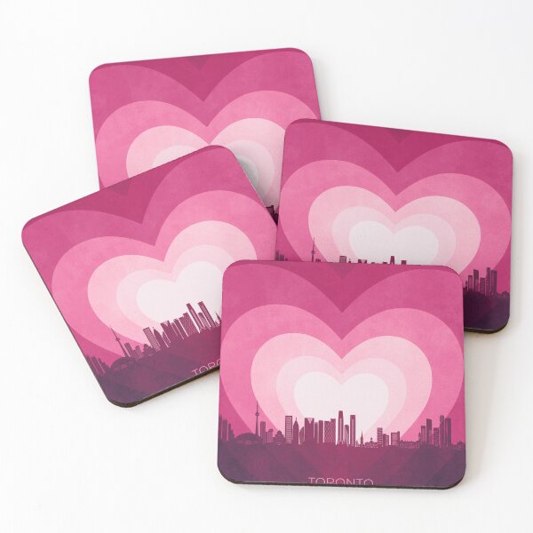 Item preview, Toronto Canada Skyline Hearts Pink designed and sold by ArtPrints.
