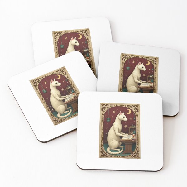 Item preview, Cream Cat Bookbinding Medieval Art designed and sold by PictorialWhimsy.