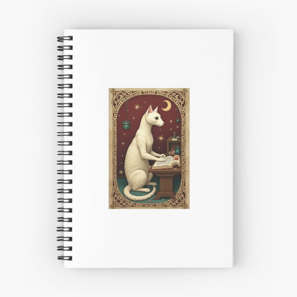 Item preview, Cream Cat Bookbinding Medieval Art designed and sold by PictorialWhimsy.