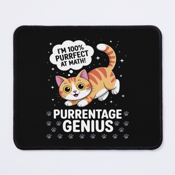 Item preview, Cute Math Cat Purrcentage Genius Funny Pun designed and sold by LeeEvans222.