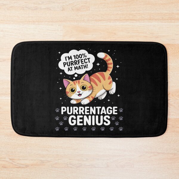 Item preview, Cute Math Cat Purrcentage Genius Funny Pun designed and sold by LeeEvans222.