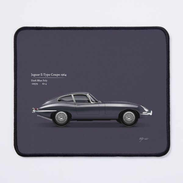 Item preview, 1964 E-Type Coupe, Dark Blue Poly. designed and sold by Tunstall Illustration.