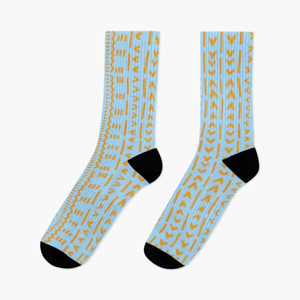 Item preview, Paths Of Sun Mudcloth African Pattern In Light Cerulean designed and sold by CanvasTrails.