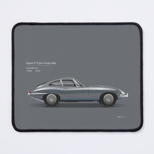 Item preview, 1964 E-Type Coupe, Cornish Grey. designed and sold by Tunstall Illustration.
