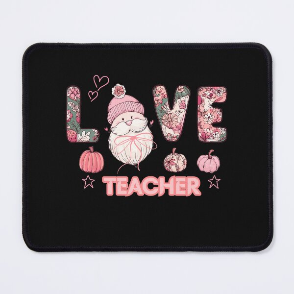 Item preview, Love Teacher Pink Christmas 2025 Cute Floral Gnome Holiday T-Shirt designed and sold by DigitalArtByNow.