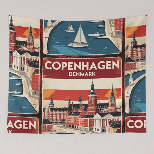 Item preview, Copenhagen Denmark 1950s Vintage Travel Tourism designed and sold by TravelersGems.