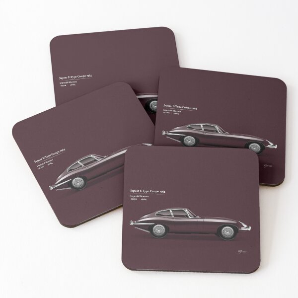 Item preview, 1964 E-Type Coupe, Imperial Maroon. designed and sold by Tunstall Illustration.
