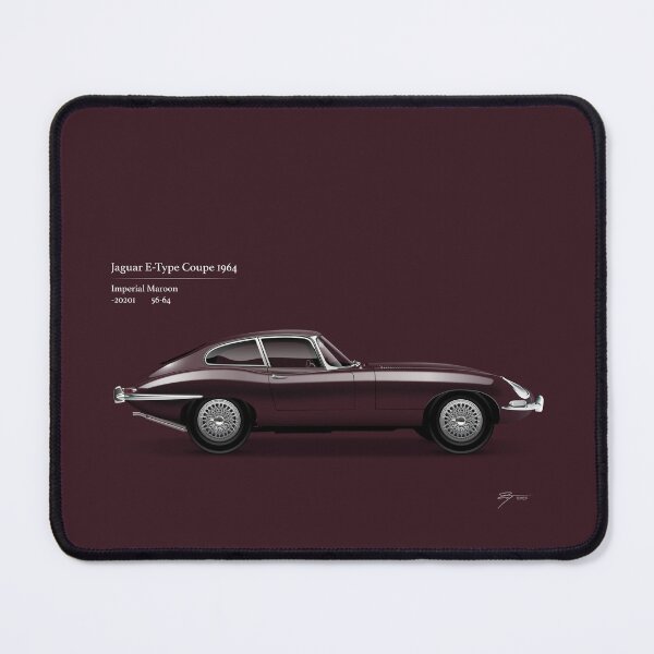 Item preview, 1964 E-Type Coupe, Imperial Maroon. designed and sold by Tunstall Illustration.