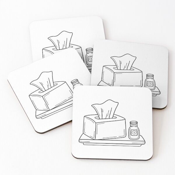 Item preview, A tissue box beside a medicine bottle designed and sold by rasagamastore.