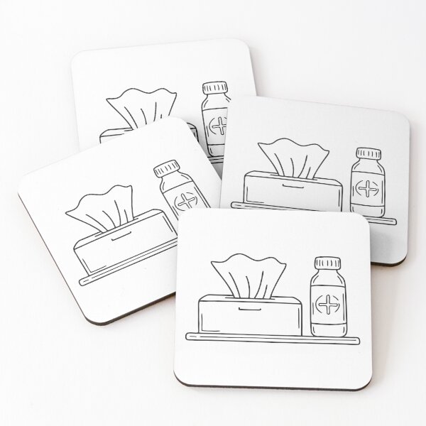 Item preview, A tissue box beside a medicine bottle on a bedside table designed and sold by rasagamastore.