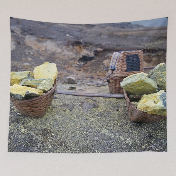 Item preview, Yellow sulfur and woven baskets of Javanese miners designed and sold by franck380.