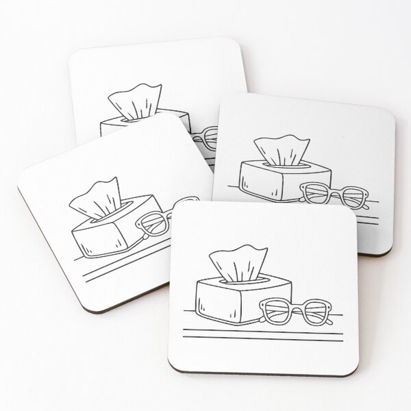 Item preview, A tissue box beside a pair of glasses on a nightstand table designed and sold by rasagamastore.