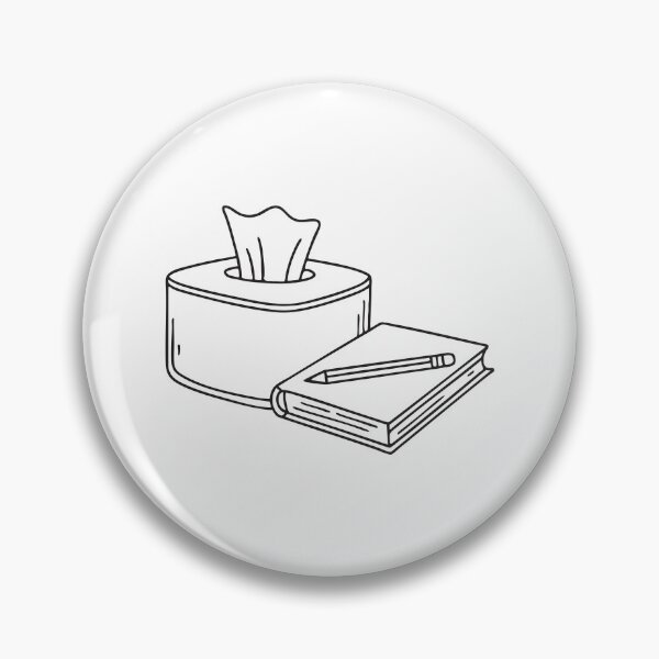 Item preview, A tissue box beside a pencil and sketchbook on the table designed and sold by rasagamastore.