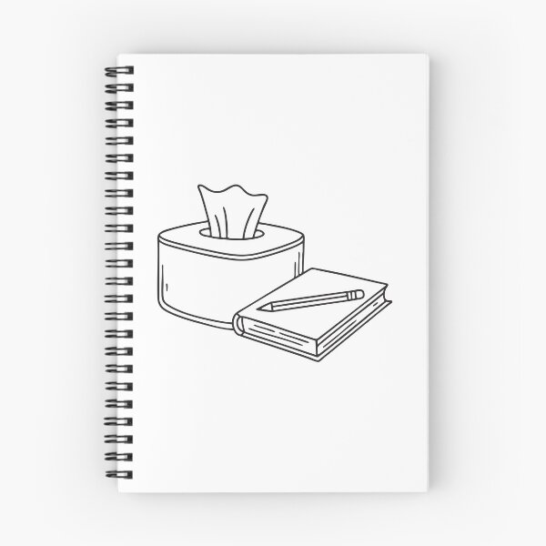 Item preview, A tissue box beside a pencil and sketchbook on the table designed and sold by rasagamastore.