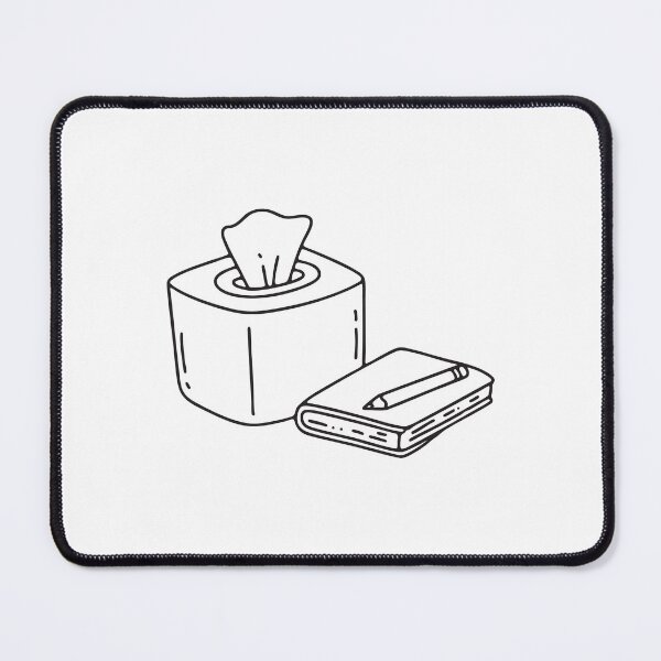 Item preview, A tissue box beside a pencil and sketchbook designed and sold by rasagamastore.