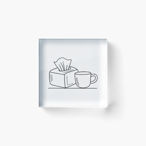 Item preview, A tissue box crumpled beside a used teacup on a desk designed and sold by rasagamastore.