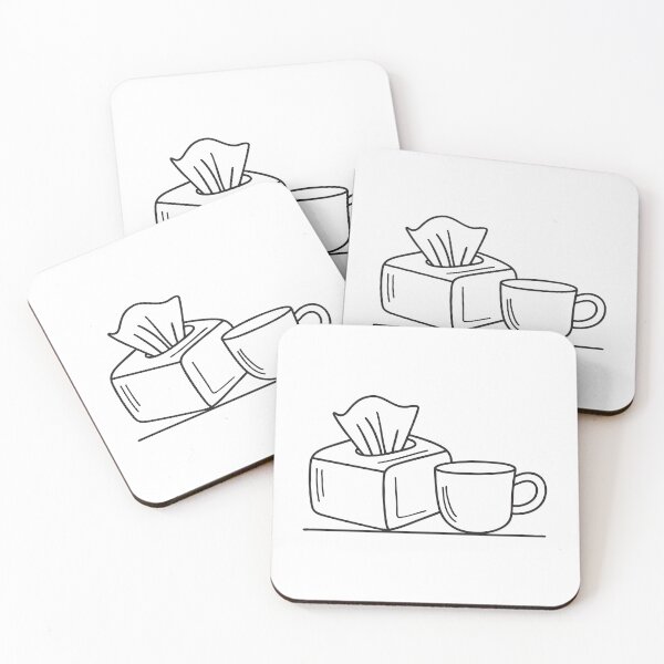 Item preview, A tissue box crumpled beside a used teacup on a desk designed and sold by rasagamastore.