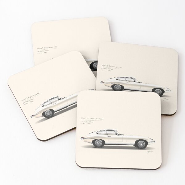 Item preview, 1964 E-Type Coupe, English White. designed and sold by Tunstall Illustration.