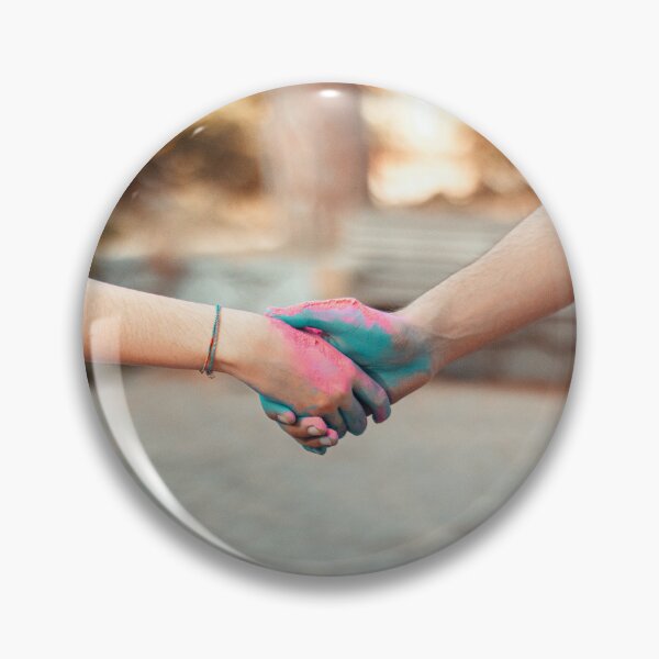 Item preview, Unity in Color: Vibrant Pink and Teal Powder Handshake designed and sold by MDB_Shop.