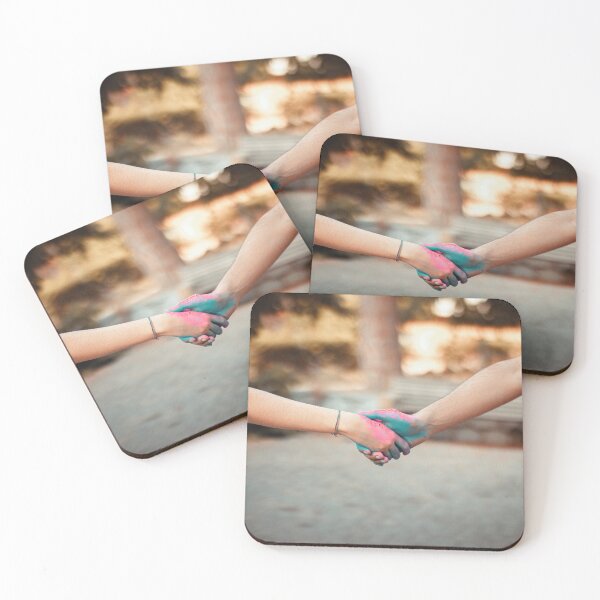 Item preview, Unity in Color: Vibrant Pink and Teal Powder Handshake designed and sold by MDB_Shop.
