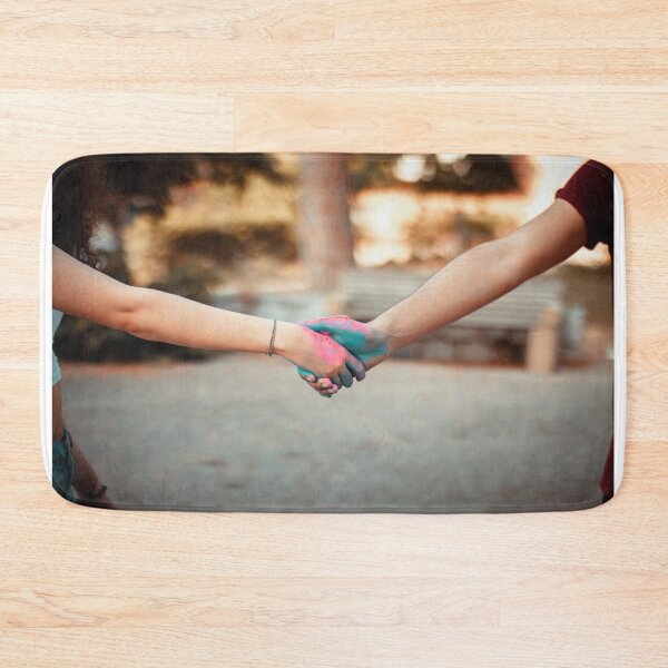 Item preview, Unity in Color: Vibrant Pink and Teal Powder Handshake designed and sold by MDB_Shop.