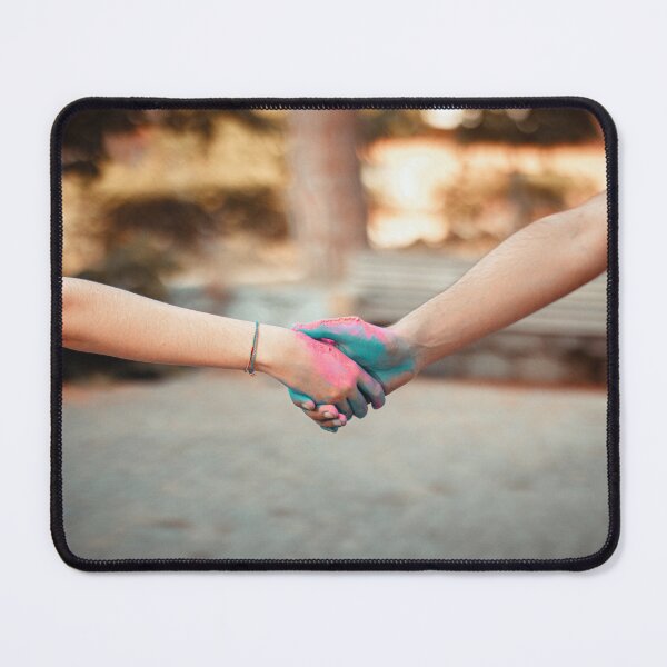 Item preview, Unity in Color: Vibrant Pink and Teal Powder Handshake designed and sold by MDB_Shop.