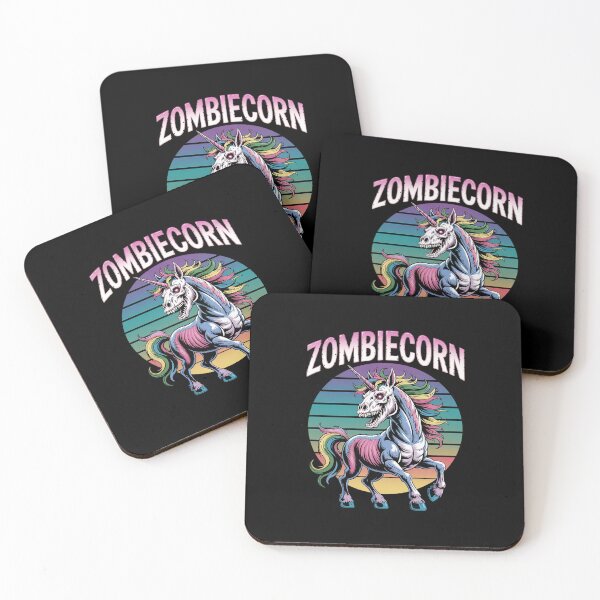 Item preview, Zombiecorn flossing creepy halloween unicorn  designed and sold by HuValverdeArt.
