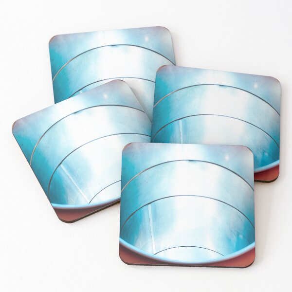 Item preview, Chromatic Cylinder: Abstract Metal Tunnel with Cyan Glow designed and sold by MDB_Shop.