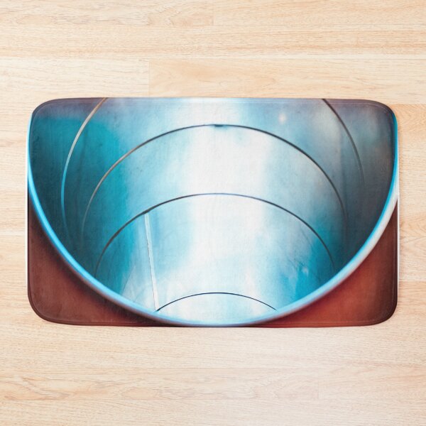 Item preview, Chromatic Cylinder: Abstract Metal Tunnel with Cyan Glow designed and sold by MDB_Shop.