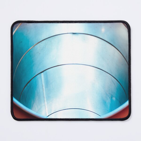 Item preview, Chromatic Cylinder: Abstract Metal Tunnel with Cyan Glow designed and sold by MDB_Shop.