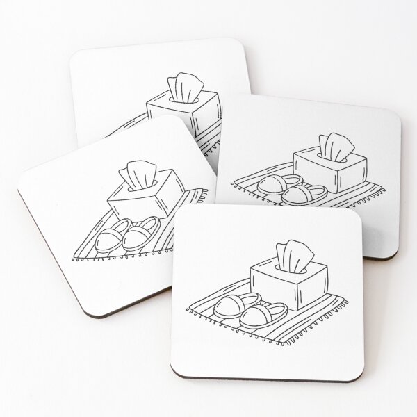 Item preview, A tissue box sitting beside slippers on a rug designed and sold by rasagamastore.