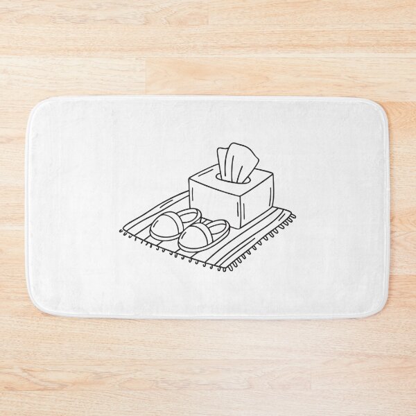 Item preview, A tissue box sitting beside slippers on a rug designed and sold by rasagamastore.