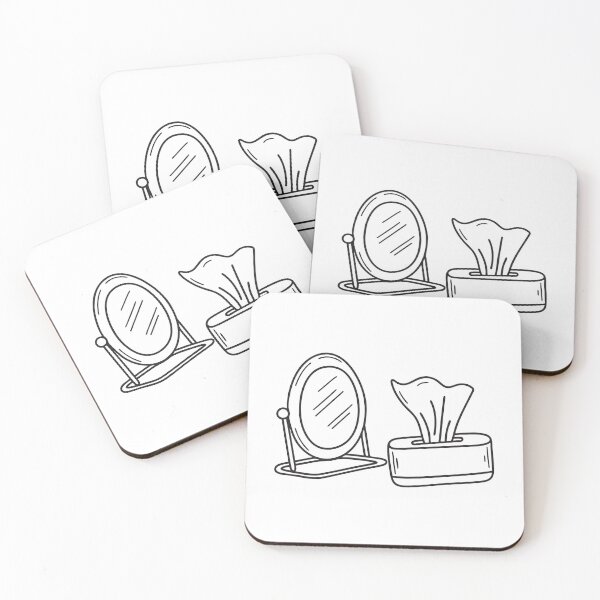 Item preview, A tissue pulled out beside a small mirror designed and sold by rasagamastore.