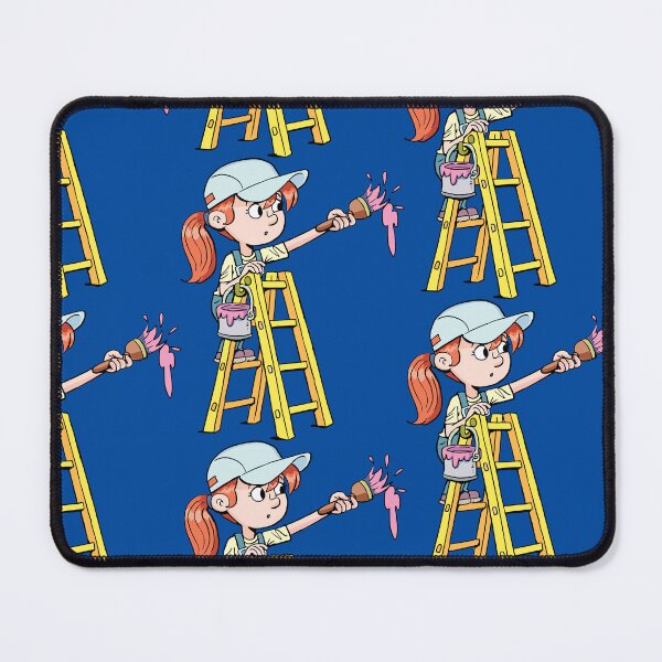 Item preview, girl painter on a ladder paints with pink paint designed and sold by duxpavlic.