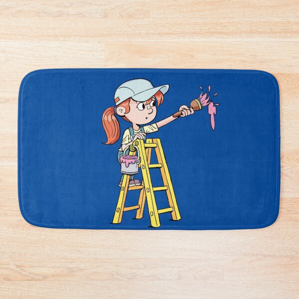 Item preview, girl painter on a ladder paints with pink paint designed and sold by duxpavlic.