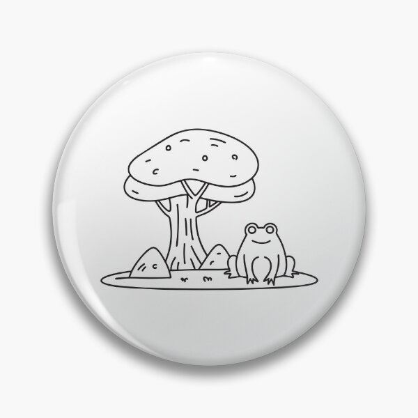 Item preview, A toad hiding near a mossy rock under a tree designed and sold by rasagamastore.