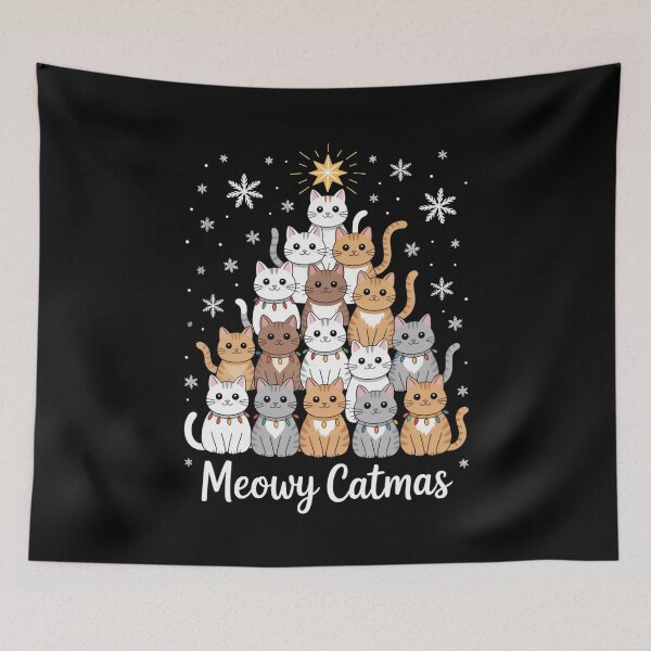 Item preview, Meowy Catmas Christmas Tree Cats Holiday Design designed and sold by Gogetgiggles.