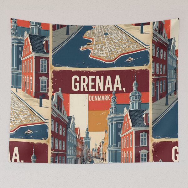 Item preview, Grenaa Denmark 1950s Vintage Travel Tourism designed and sold by TravelersGems.