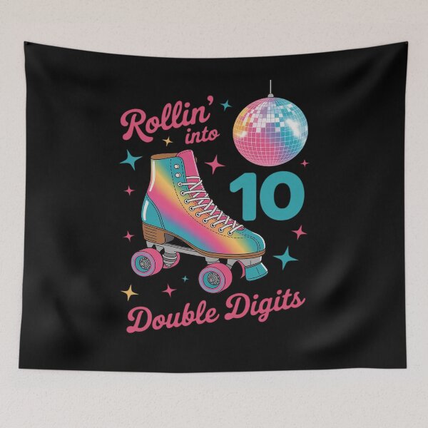 Item preview, Cute Rolling Into 10 Double Digits Roller Skating Bday Girl designed and sold by LeeEvans222.