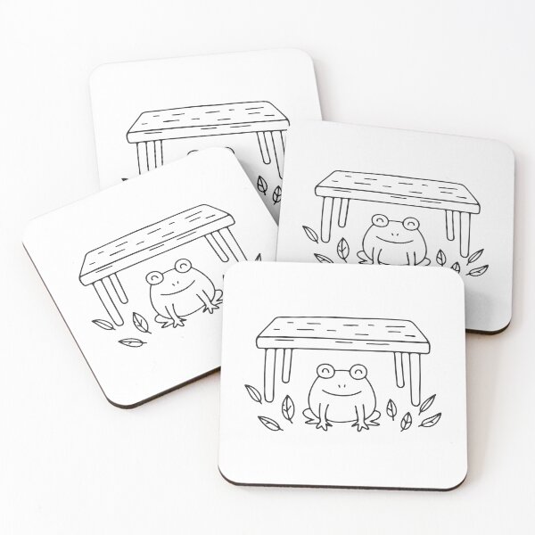 Item preview, A toad under a bench beside dry leaves designed and sold by rasagamastore.
