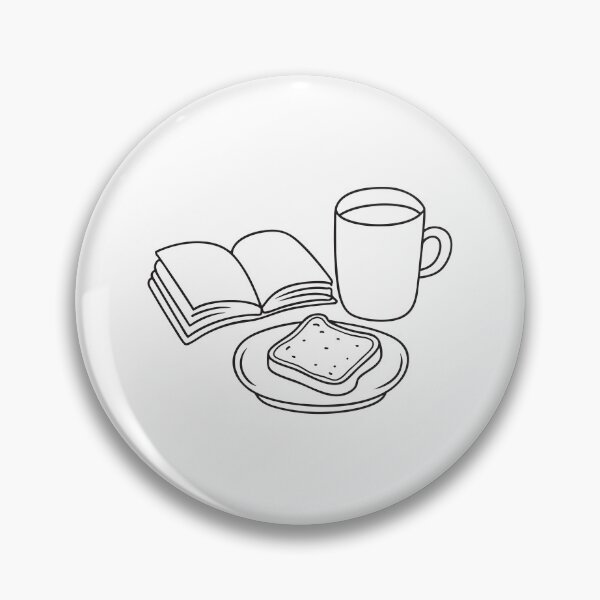 Item preview, A toast in plate beside a mug and opened book designed and sold by rasagamastore.