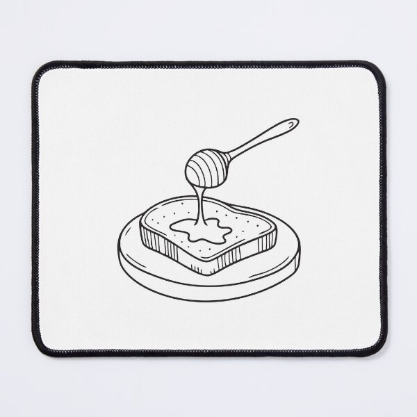 Item preview, A toast in plate with dripped honey beside a spoon designed and sold by rasagamastore.