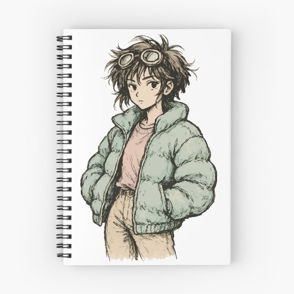 Item preview, Grunge Pastel Anime Girl in Puffy Jacket – Streetwear Character Illustration designed and sold by Kindly Dead.