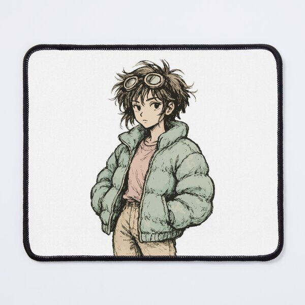 Item preview, Grunge Pastel Anime Girl in Puffy Jacket – Streetwear Character Illustration designed and sold by Kindly Dead.