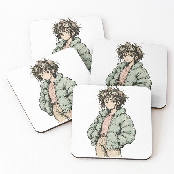 Item preview, Grunge Pastel Anime Girl in Puffy Jacket – Streetwear Character Illustration designed and sold by Kindly Dead.