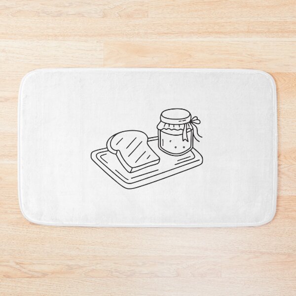 Item preview, A toast resting near a jam jar on a breakfast tray designed and sold by rasagamastore.