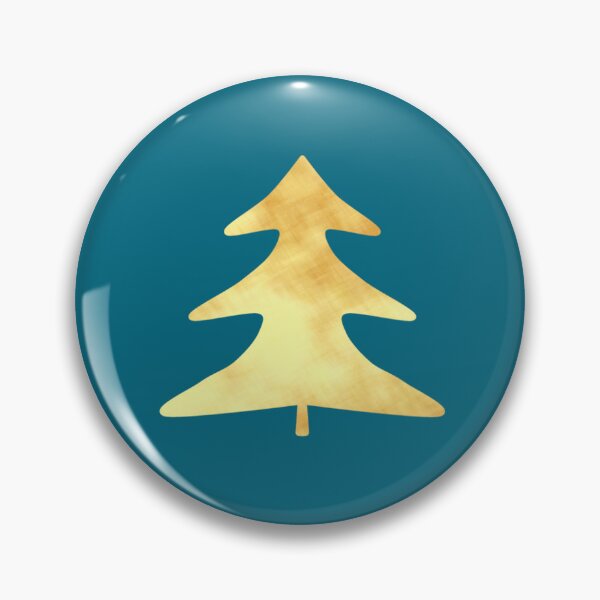 Item preview, Golden Pine Tree on blue - Calm, Sensory-Friendly designed and sold by CreaTwinkles.