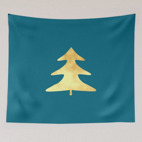 Item preview, Golden Pine Tree on blue - Calm, Sensory-Friendly designed and sold by CreaTwinkles.