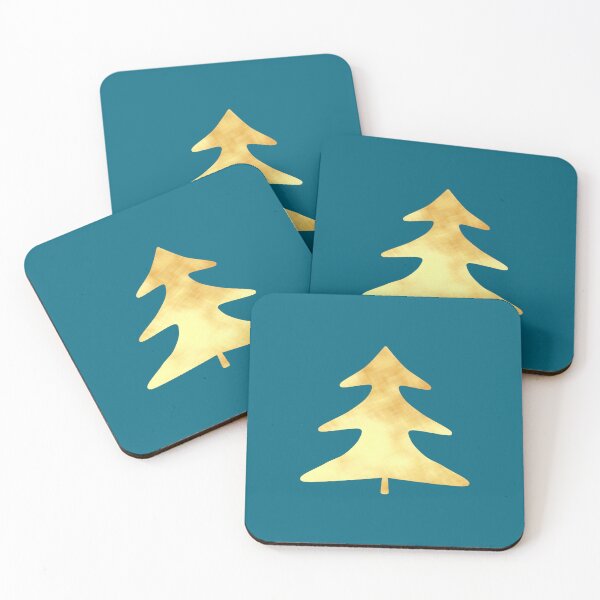 Item preview, Golden Pine Tree on blue - Calm, Sensory-Friendly designed and sold by CreaTwinkles.